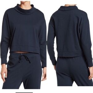 James Perse Navy Cowl Neck Sweatshirt 2 M